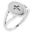 Platinum Round Natural Diamond Cross Ring – 0.9mm Stones