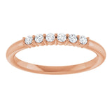 14K Gold Round Natural Diamond Accented Stackable Ring - Rose Gold - view 3
