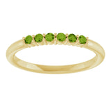 14K Gold Round Natural Peridot Accented Stackable Ring - Yellow Gold - view 3