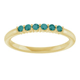 14K Gold Round Natural Alexandrite Accented Stackable Ring - Yellow Gold - view 3