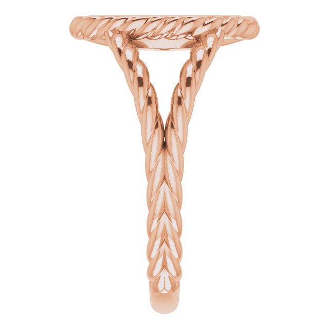 14K Gold Round Natural Diamond Cross Ring – 0.9mm Stones - Rose Gold - view 5