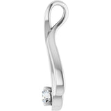 14K Gold Round Lab-Grown Diamond Solitaire Pendant - view 3
