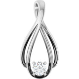 14K Gold Round Lab-Grown Diamond Solitaire Pendant