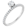 14K Gold Round Natural Diamond Asymmetric Stackable Ring – 4.1mm Stones - White Gold
