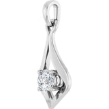 14K Gold Round Lab-Grown Diamond Solitaire Pendant – 1/4 CTW - view 2
