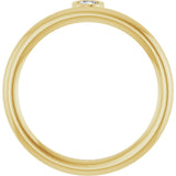 14K Gold Marquise Natural Diamond Bezel-Set Stackable Ring - Yellow Gold - view 2