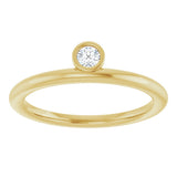 14K Gold Marquise Natural Diamond Bezel-Set Stackable Ring - Yellow Gold - view 3
