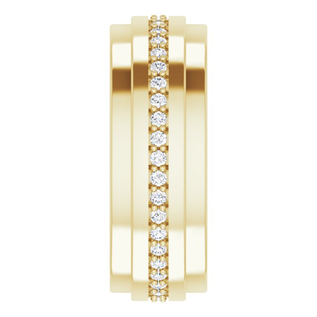 14K Gold Natural Diamond Stepped Edge Eternity Band – 1/3–3/8 CTW - Yellow Gold - view 14