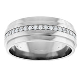 14K Gold Natural Diamond Stepped Edge Eternity Band – 1/3–3/8 CTW - White Gold - view 13