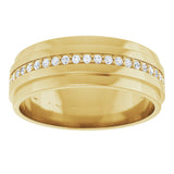 14K Gold Natural Diamond Stepped Edge Eternity Band – 1/3–3/8 CTW - Yellow Gold - view 13
