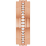 14K Gold Natural Diamond Stepped Edge Eternity Band – 1/3–3/8 CTW - Rose Gold - view 14