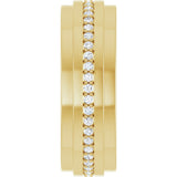 14K Gold Natural Diamond Stepped Edge Eternity Band – 1/3–3/8 CTW - Yellow Gold - view 14