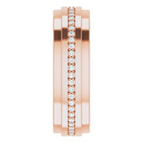 14K Gold Natural Diamond Stepped Edge Eternity Band – 1/3–3/8 CTW - Rose Gold - view 14
