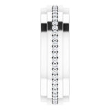 14K Gold Natural Diamond Stepped Edge Eternity Band – 1/3–3/8 CTW - White Gold - view 14