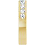 14K Gold Round Natural Diamond Channel-Set Eleven-Stone Anniversary Band – 5/8 CTW - Yellow Gold - view 4