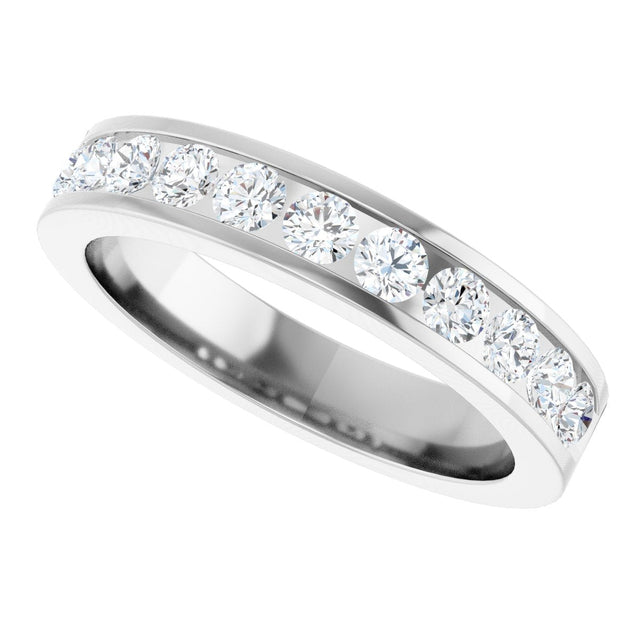 Platinum Round Lab-Grown Diamond Channel-Set Eleven-Stone Anniversary Band – 5/8 CTW - view 5