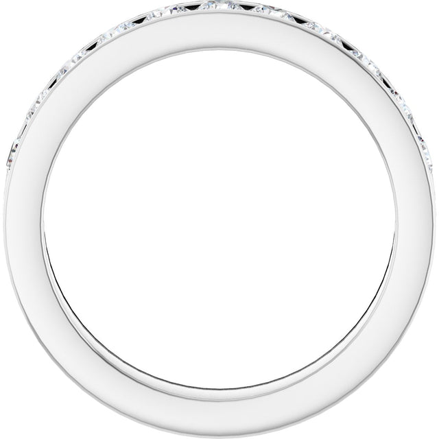 Platinum Round Natural Diamond Channel-Set Eleven-Stone Anniversary Band – 5/8 CTW - view 2