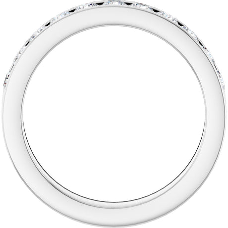 Platinum Round Lab-Grown Diamond Channel-Set Eleven-Stone Anniversary Band – 5/8 CTW - view 2