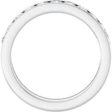 14K Gold Round Natural Diamond Channel-Set Eleven-Stone Anniversary Band – 5/8 CTW - White Gold - view 2