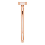 14K Gold Round Natural Diamond Hexagon Stackable Ring - Rose Gold - view 4