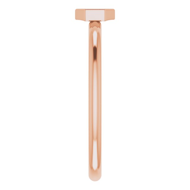 14K Gold Round Natural Diamond Hexagon Stackable Ring - Rose Gold - view 4