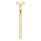 14K Gold Round Natural Diamond Hexagon Stackable Ring - Yellow Gold - view 4