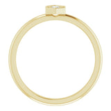 14K Gold Round Natural Diamond Hexagon Stackable Ring - Yellow Gold - view 2