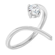 Platinum Pear Natural Diamond Negative Space Ring