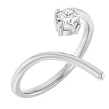 Platinum Pear Natural Diamond Negative Space Ring