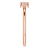 14K Gold Round Natural Diamond Three-Stone Stackable Ring - Rose Gold - view 5