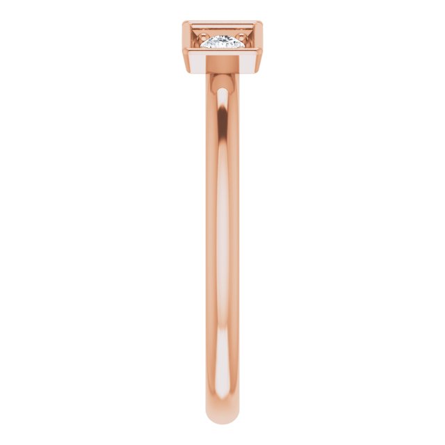 14K Gold Round Natural Diamond Three-Stone Stackable Ring - Rose Gold - view 5