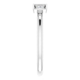 Platinum Round Natural Diamond Three-Stone Stackable Ring - view 5