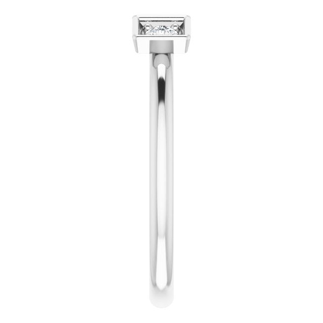 Platinum Round Natural Diamond Three-Stone Stackable Ring - view 5
