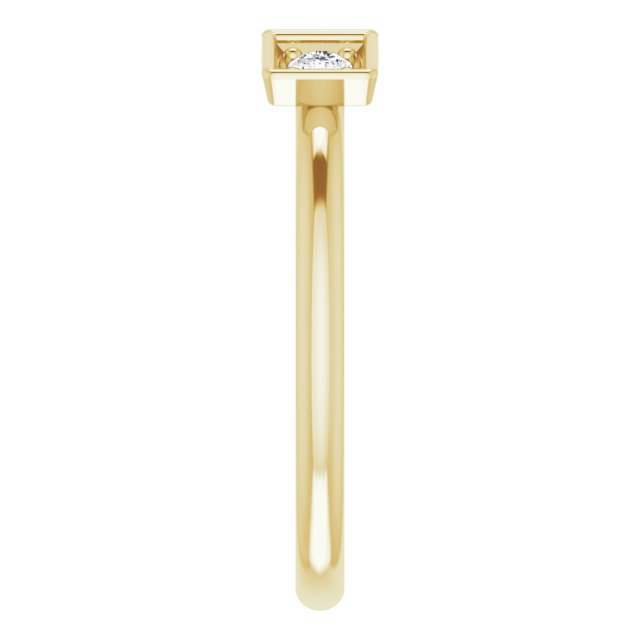 14K Gold Round Natural Diamond Three-Stone Stackable Ring - Yellow Gold - view 4