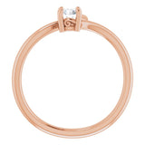 14K Gold Round Natural Diamond Solitaire Bypass Ring - Rose Gold - view 2