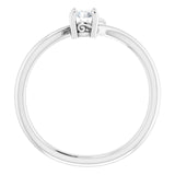 Platinum Round Natural Diamond Solitaire Bypass Ring - view 2