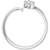 14K Gold Pear Natural Diamond Negative Space Ring - White Gold - view 2