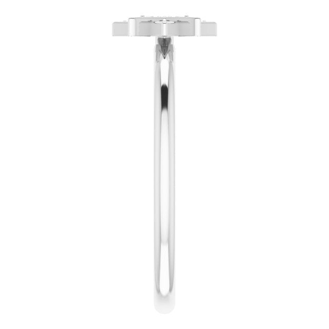 Platinum Round Natural Diamond Star Ring - view 4