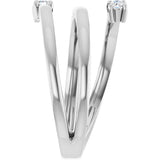Platinum Round Natural Diamond Two-Stone Bypass Ring – 2.5mm Stones - view 4