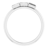 Platinum Round Natural Diamond Three-Stone Stackable Ring - view 2