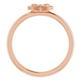 14K Gold Round Natural Diamond Star Ring - Rose Gold - view 2