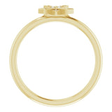 14K Gold Round Natural Diamond Star Ring - Yellow Gold - view 2