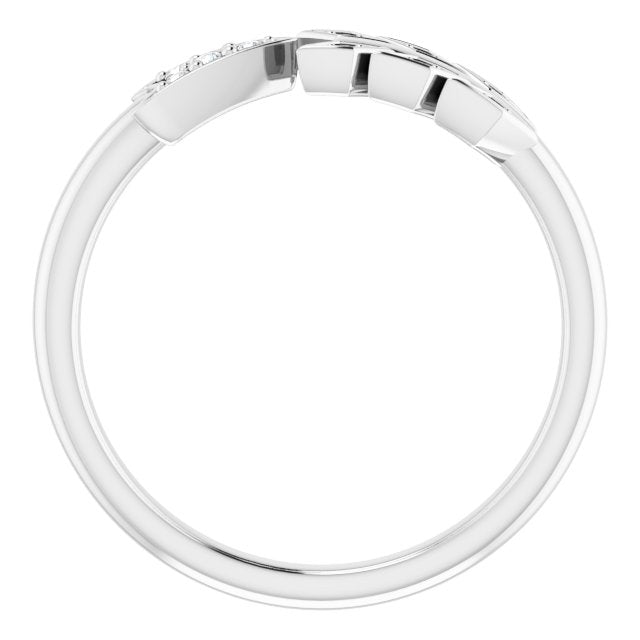 Platinum Round Natural Diamond Accented Arrow Ring - view 2