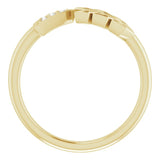 14K Gold Round Natural Diamond Accented Arrow Ring - Yellow Gold - view 2