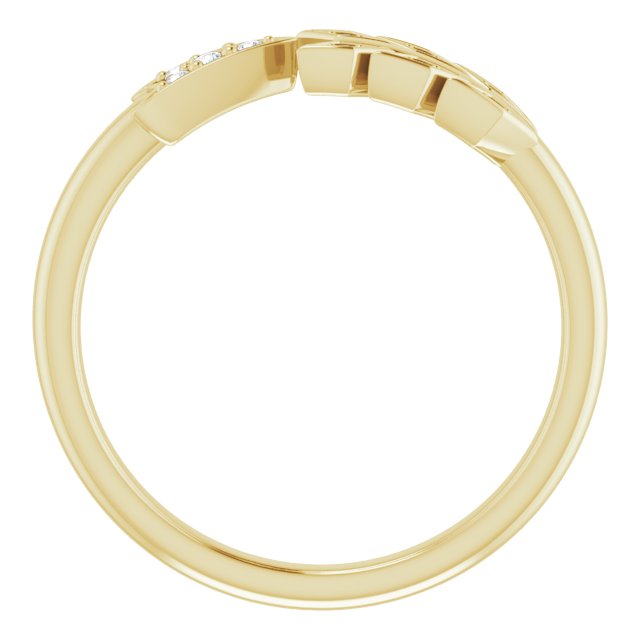 14K Gold Round Natural Diamond Accented Arrow Ring - Yellow Gold - view 2
