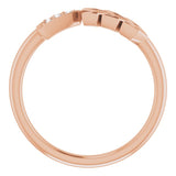 14K Gold Round Natural Diamond Accented Arrow Ring - Rose Gold - view 2