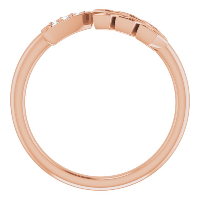 14K Gold Round Natural Diamond Accented Arrow Ring - Rose Gold - view 2