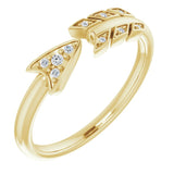14K Gold Round Natural Diamond Accented Arrow Ring - Yellow Gold