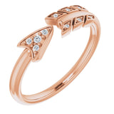 14K Gold Round Natural Diamond Accented Arrow Ring - Rose Gold