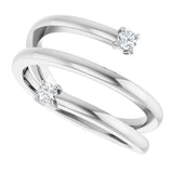 Platinum Round Natural Diamond Two-Stone Bypass Ring – 2.5mm Stones - view 5